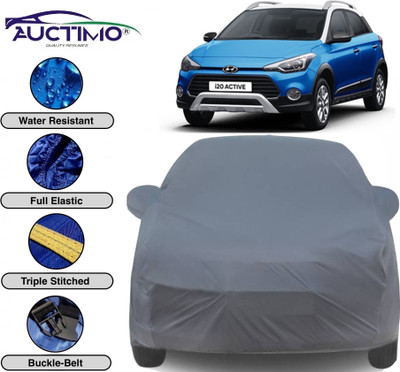 AUCTIMO Car Cover For Hyundai i20 Active (With Mirror Pockets)(Grey)