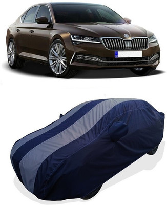 Coxtor Car Cover For Skoda Superb (With Mirror Pockets)(Grey)