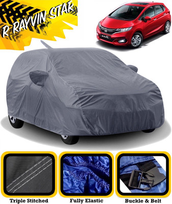 R Rayvin Star Car Cover For Honda Jazz S Diesel (With Mirror Pockets)(Grey)