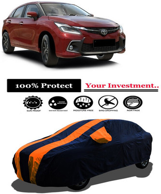 Amexride Car Cover For Toyota Glanza V (With Mirror Pockets)(Orange)