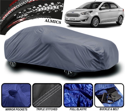 ALMICS Car Cover For Ford Figo Aspire (With Mirror Pockets)(Grey)