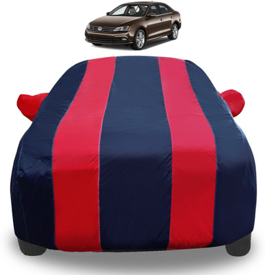 Auto Hub Car Cover For Volkswagen Jetta (With Mirror Pockets)(Red)
