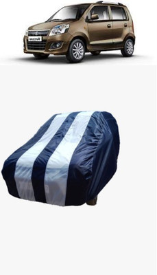 ATBROTHERS Car Cover For Maruti Suzuki WagonR (Without Mirror Pockets)(White, Blue)
