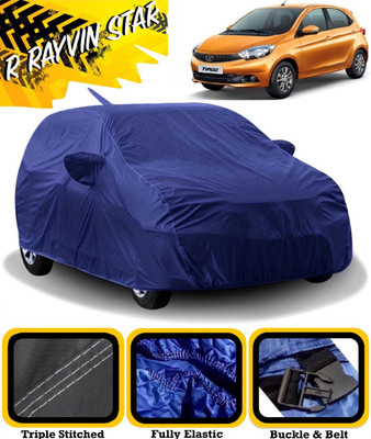 R Rayvin Star Car Cover For Tata Tiago (With Mirror Pockets)(Blue)