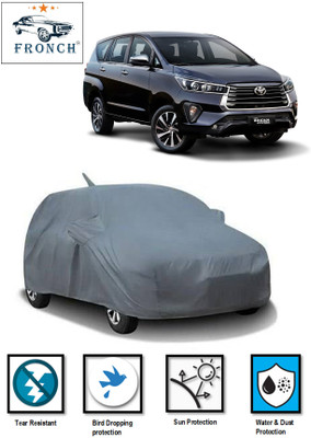 FRONCH Car Cover For Toyota Innova Crysta (With Mirror Pockets)(Grey)
