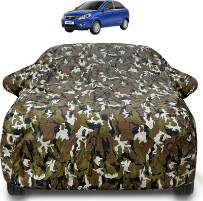 Auto Hub Car Cover For Tata Zest (With Mirror Pockets)(Brown)