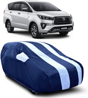JEHOVA Car Cover For Toyota Innova Crysta (With Mirror Pockets)(White, Blue)
