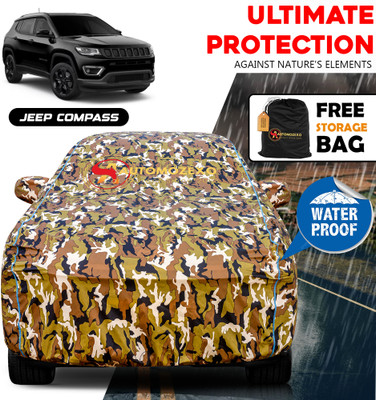 AUTOMOZEXO Car Cover For Jeep Compass (With Mirror Pockets)(Multicolor)