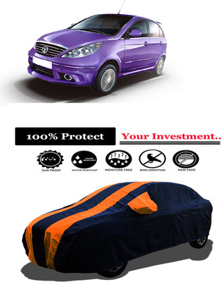 Amexride Car Cover For Tata Indica D90 (With Mirror Pockets)(Orange)