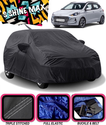 S Shine Max Car Cover For Hyundai Grand i10 Nios (With Mirror Pockets)(Black)