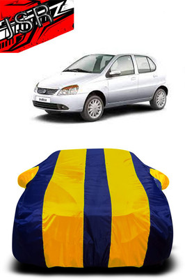 J S R Car Cover For Tata Indica eV2 (With Mirror Pockets)(Yellow, Blue)