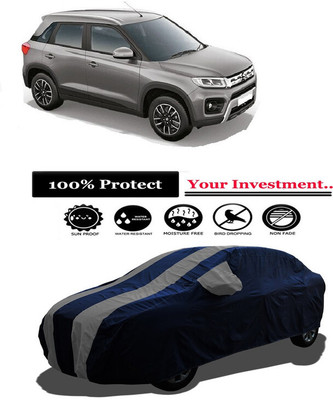 Amexride Car Cover For Maruti Suzuki Vitara Brezza ZXI Petrol (With Mirror Pockets)(Grey)