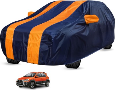 Auto Hub Car Cover For Toyota Etios Cross (Without Mirror Pockets)(Black, Orange)