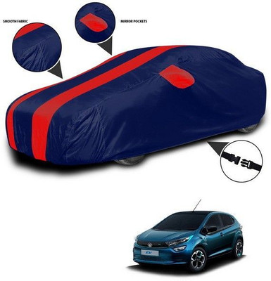 SEBONGO Car Cover For Tata Altroz EV (With Mirror Pockets)(Red, Blue)
