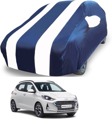 MOCKHE Car Cover For Hyundai Grand i10 Nios (With Mirror Pockets)(White)