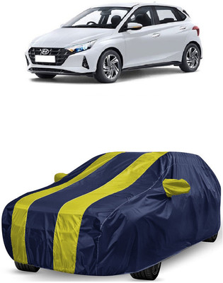 ANTOFY Car Cover For Hyundai i20 Sportz (With Mirror Pockets)(Yellow, Blue)