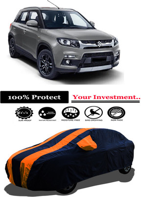 Amexride Car Cover For Maruti Suzuki Grand Vitara LDi Option (With Mirror Pockets)(Orange)