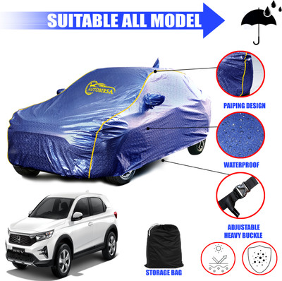 AUTOBIRSA Car Cover For Honda WRV i-DTEC S (With Mirror Pockets)(Silver, Blue)