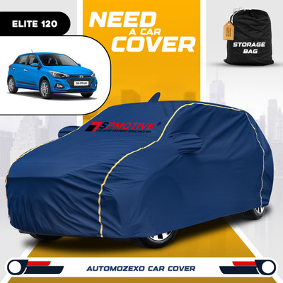 SPMOTIVE Car Cover For Hyundai Elite i20 (With Mirror Pockets)(Blue)