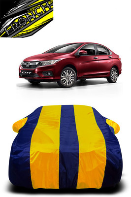 FRONCH Car Cover For Honda City ZX (With Mirror Pockets)(Yellow, Blue)