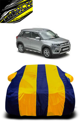 FRONCH Car Cover For Maruti Suzuki Vitara Brezza (With Mirror Pockets)(Yellow, Blue)