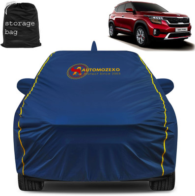 AUTOMOZEXO Car Cover For Kia SELTOS (With Mirror Pockets)(Blue)