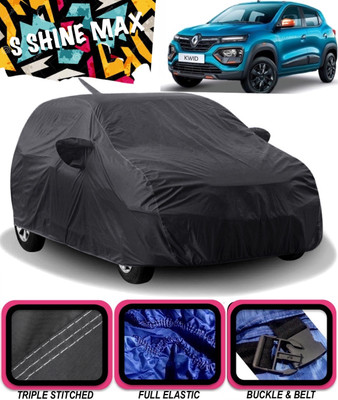 S Shine Max Car Cover For Renault Kwid (With Mirror Pockets)(Black)