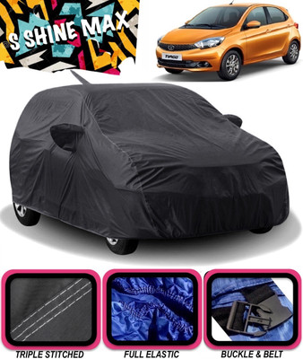 S Shine Max Car Cover For Tata Tiago (With Mirror Pockets)(Black)