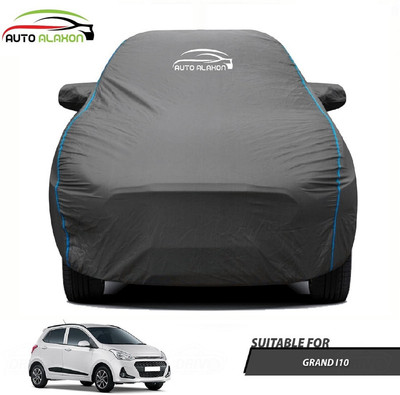 AUTO ALAXON Car Cover For Hyundai Grand i10 (With Mirror Pockets)(Black)