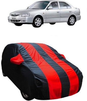 FUZICON Car Cover For Hyundai Accent GLX (With Mirror Pockets)(Blue, Red)