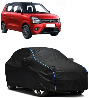 Autohaux Car Cover For Maruti Suzuki WagonR Stingray (With Mirror Pockets)(Black, Blue)
