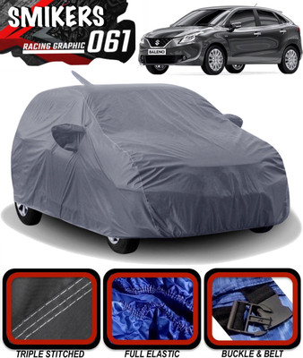 SMIKERS Car Cover For Maruti Suzuki Baleno (With Mirror Pockets)(Grey)
