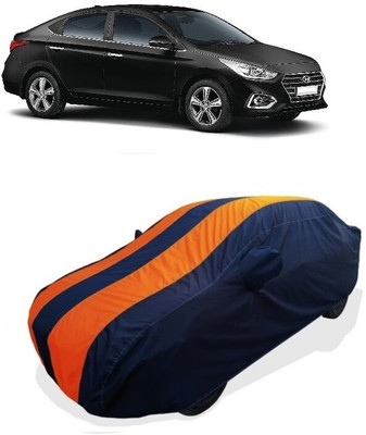 Coxtor Car Cover For Hyundai Verna CRDi 1.6 AT SX Plus (With Mirror Pockets)(Orange)