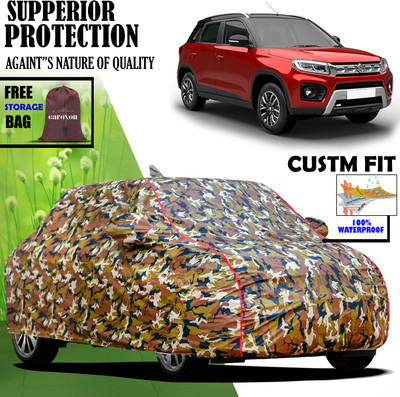 CAROXON Car Cover For Maruti Suzuki Vitara Brezza, Vitara Brezza ZXI Plus Petrol, Vitara Brezza VXI AT Petrol (With Mirror Pockets)(Multicolor)
