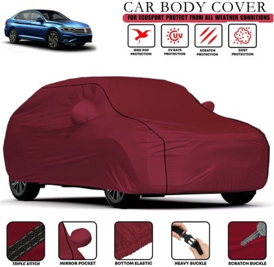 YUNEIK Car Cover For Volkswagen Jetta (With Mirror Pockets)(Maroon)