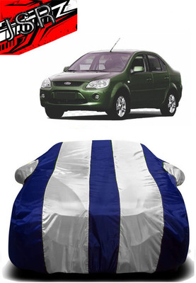 J S R Car Cover For Ford Fiesta Classic (With Mirror Pockets)(White, Blue)