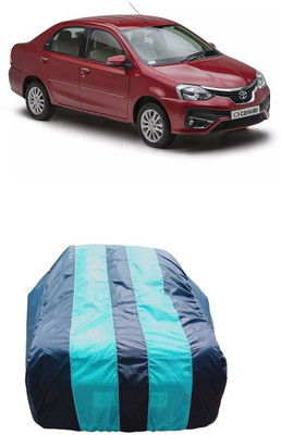 SRI GORAKHNATH TRADERS Car Cover For Toyota Etios V (Without Mirror Pockets)(White, Blue)