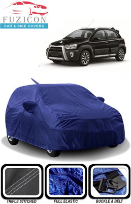 FUZICON Car Cover For Toyota Etios Cross 1.4L VD Diesel (With Mirror Pockets)(Blue)