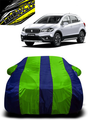 FRONCH Car Cover For Maruti S-Cross Premia (With Mirror Pockets)(Green, Blue)