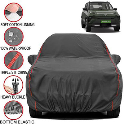 Telescope Car Cover For Tata Punch EV (With Mirror Pockets)(Grey, For 2024 Models)