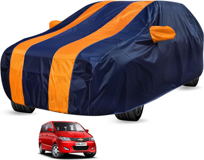 Auto Hub Car Cover For Chevrolet Enjoy (Without Mirror Pockets)(Black, Orange)