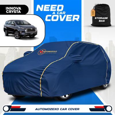 AUTOMOZEXO Car Cover For Toyota Innova Crysta (With Mirror Pockets)(Blue)