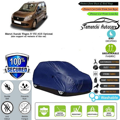 Tamanchi Autocare Car Cover For Maruti Suzuki Wagon R VXI AGS Optional(Blue)