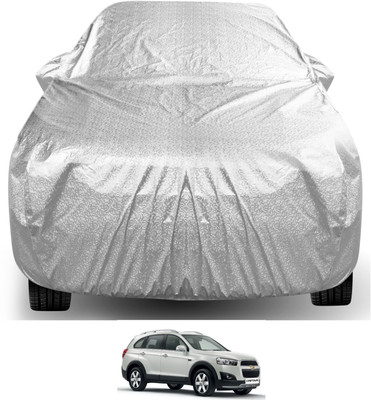 Auto Hub Car Cover For Chevrolet Captiva (With Mirror Pockets)(Silver)