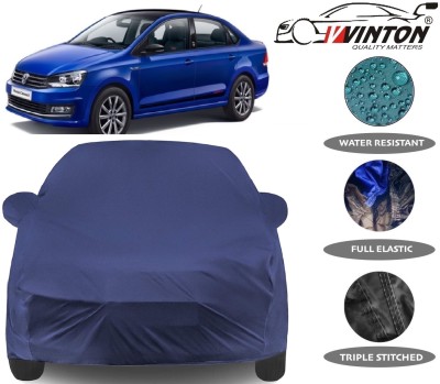 V VINTON Car Cover For Volkswagen Vento (With Mirror Pockets)(Blue)