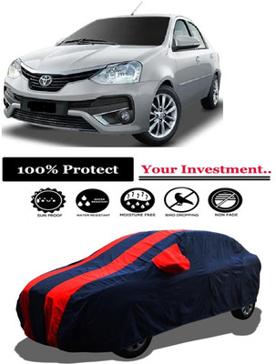 Amexride Car Cover For Toyota Platinum Etios 1.4 VXD (With Mirror Pockets)(Red)