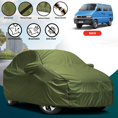 brandroofz Car Cover For Maruti Suzuki Eeco, Universal For Car (With Mirror Pockets)(Green)
