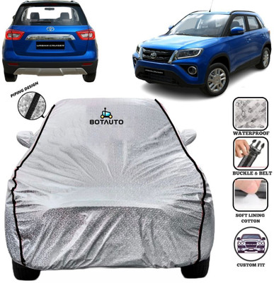 BOTAUTO Car Cover For Toyota Urban Cruiser, Universal For Car, Urban Cruiser (With Mirror Pockets)(Silver, Black)