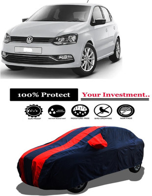 Amexride Car Cover For Volkswagen Polo 1.5 TDI Comfortline (With Mirror Pockets)(Red)