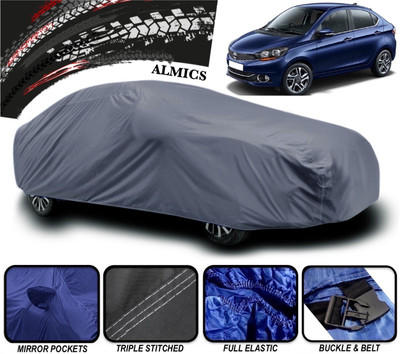 ALMICS Car Cover For Tata Tigor (With Mirror Pockets)(Grey)